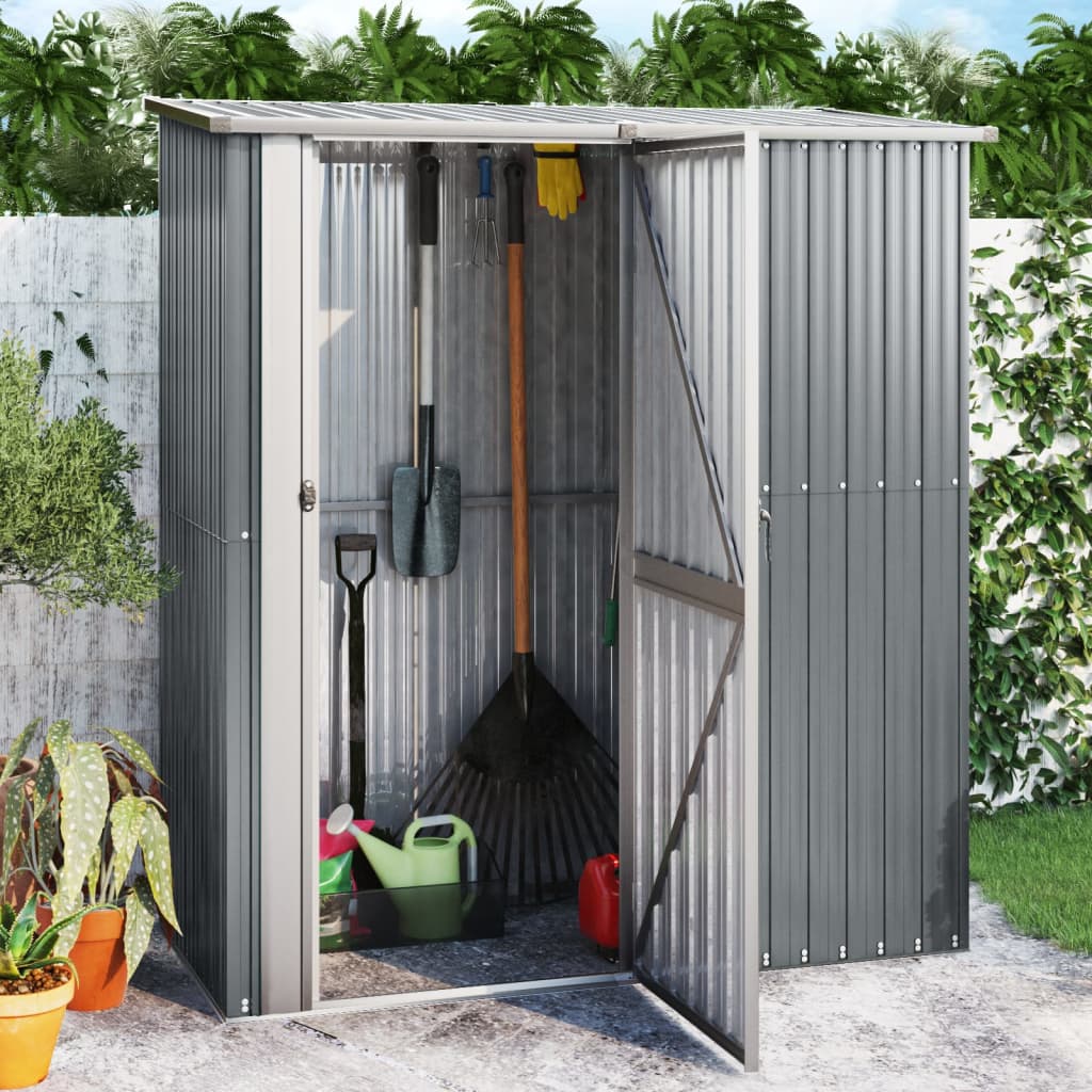 Garden Shed Grey 180.5x97x209.5 cm Galvanised Steel