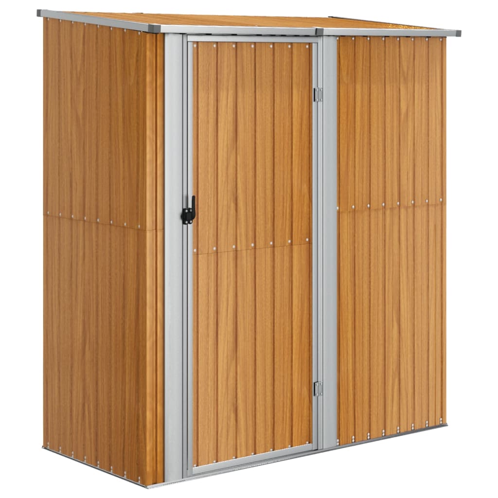 Garden Shed 180.5x97x209.5 cm Galvanised Steel Wooden Look