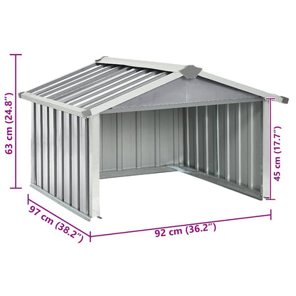 150908 vidaXL Garden Robot Lawnmower Shed 92x97x63 cm Galvanised Steel Grey