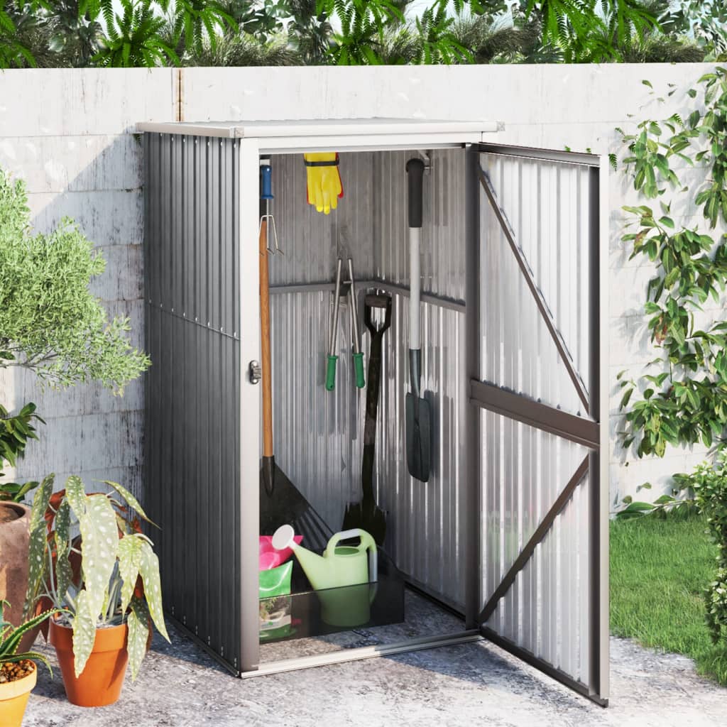 Garden Tool Shed Grey 88x89x161 cm Galvanised Steel