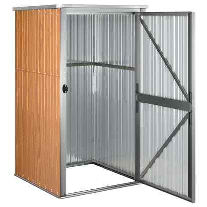 Garden Tool Shed Brown 88x89x161 cm Galvanised Steel