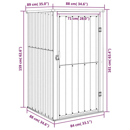 Garden Tool Shed Brown 88x89x161 cm Galvanised Steel