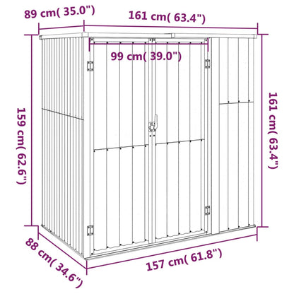 Garden Tool Shed Green 161x89x161 cm Galvanised Steel