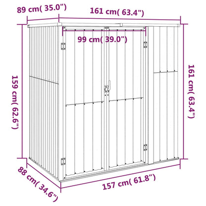 Garden Tool Shed Anthracite 161x89x161 cm Galvanised Steel