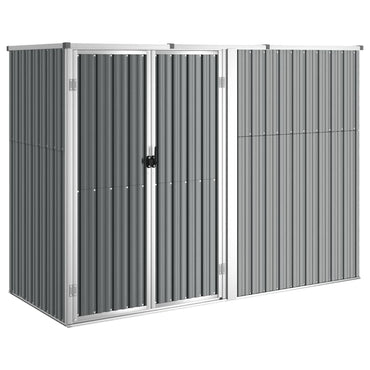 Garden Tool Shed Grey 225x89x161 cm Galvanised Steel