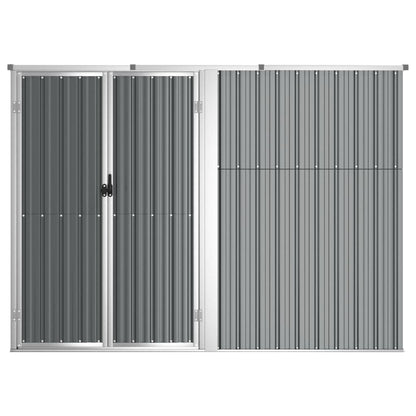 Garden Tool Shed Grey 225x89x161 cm Galvanised Steel