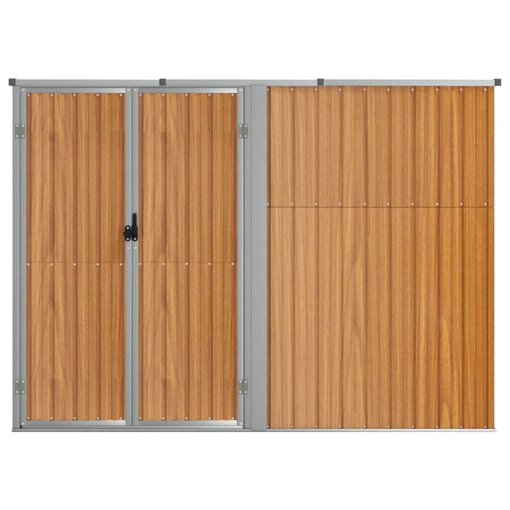 Garden Tool Shed Brown 225x89x161 cm Galvanised Steel