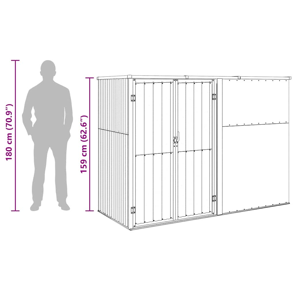 Tool Shed | Brown | Galvanised steel, metal | Large | Garden Tool Shed