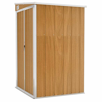 Wall-mounted Garden Shed Brown 118x100x178 cm Galvanised Steel