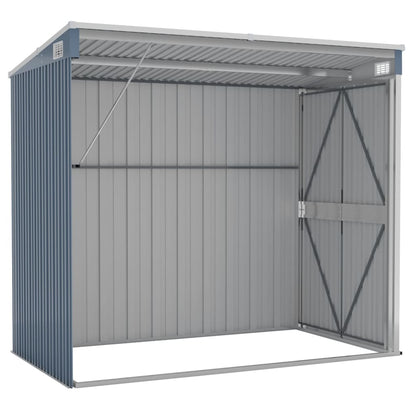 Wall-mounted Garden Shed Grey 118x194x178 cm Galvanised Steel