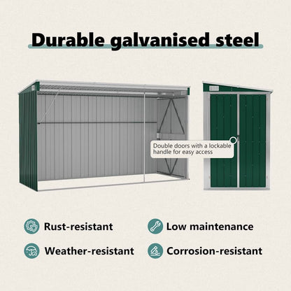 Garden Shed Green Galvanized steel, metal Large Garden Shed