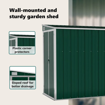 Garden Shed Green Galvanized steel, metal Large Garden Shed