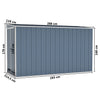 Wall-mounted Garden Shed Grey 118x288x178 cm Galvanised Steel
