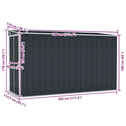 Garden Shed Anthracite Galvanized steel, metal Medium Garden Shed
