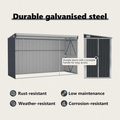 Garden Shed Anthracite Galvanized steel, metal Medium Garden Shed
