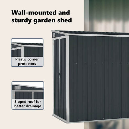 Garden Shed Anthracite Galvanized steel, metal Medium Garden Shed