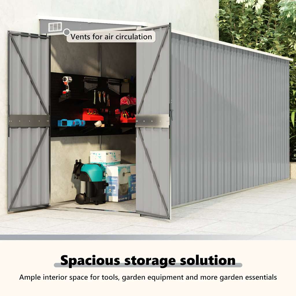 Garden Shed | Grey | Galvanised steel | Large | Garden Shed | Rectangular