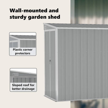 Garden Shed | Grey | Galvanised steel | Large | Garden Shed | Rectangular