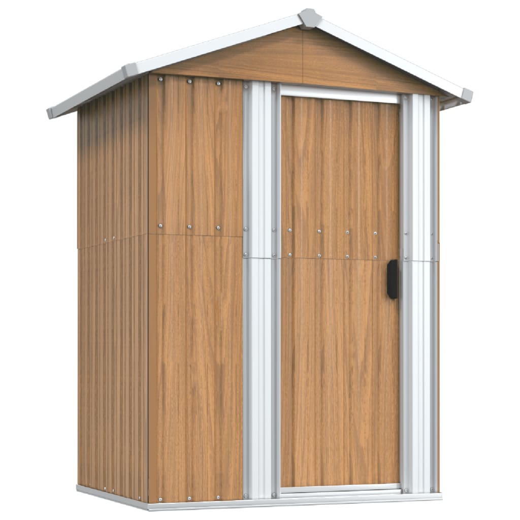 Garden Shed Brown 126x97.5x177 cm Galvanised Steel