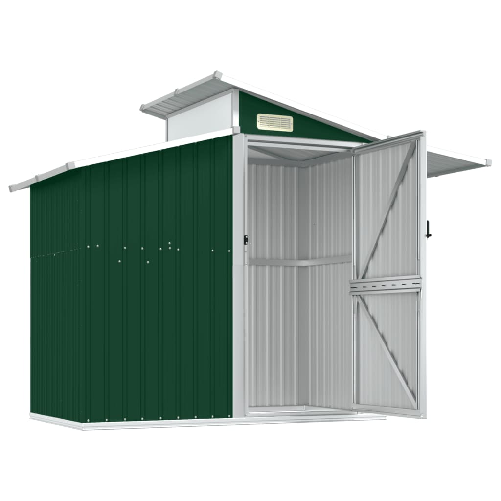 Garden Shed Green 270x130x208.5 cm Galvanised Steel