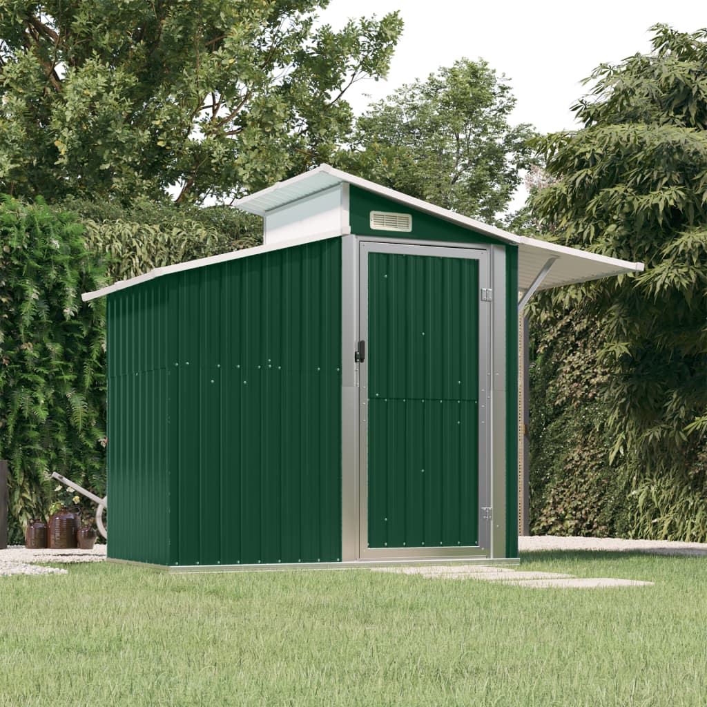 Garden Shed Green 270x130x208.5 cm Galvanised Steel