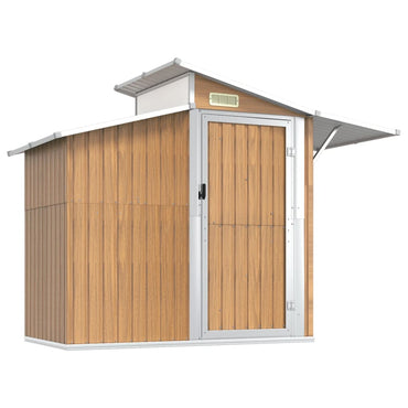 Garden Shed Brown 270x130x208.5 cm Galvanised Steel