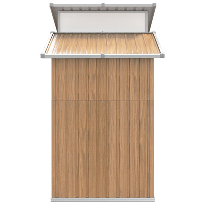 Garden Shed Brown 270x130x208.5 cm Galvanised Steel