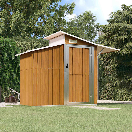 Garden Shed Brown 270x130x208.5 cm Galvanised Steel