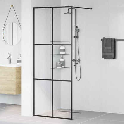 Walk-in Shower Wall with Clear ESG Glass 80x195 cm Black