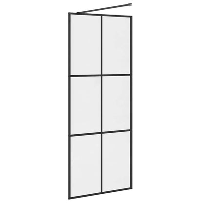 Walk-in Shower Wall with Clear ESG Glass 80x195 cm Black