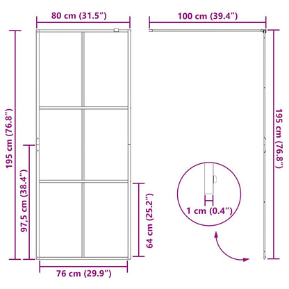 Walk-in Shower Wall with Clear ESG Glass 80x195 cm Black