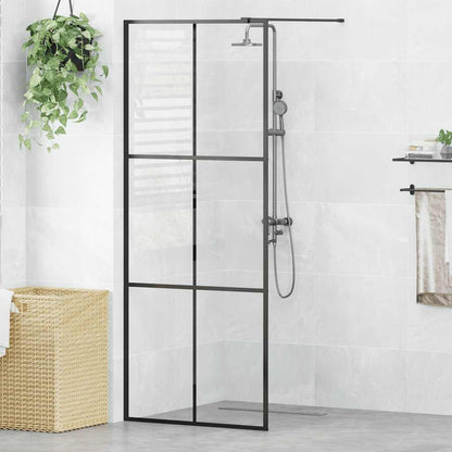 Walk-in Shower Wall with Clear ESG Glass 80x195 cm Black