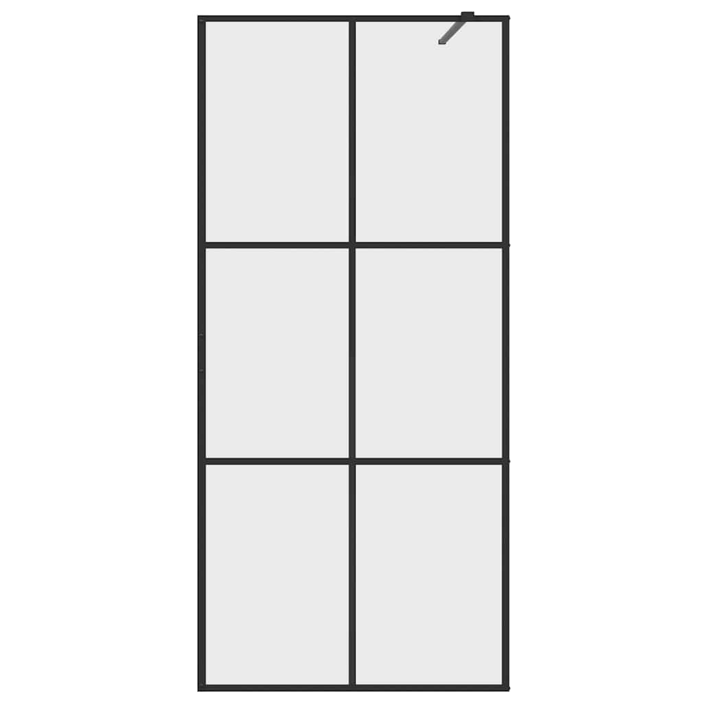 Walk-in Shower Wall with Clear ESG Glass 90x195 cm Black