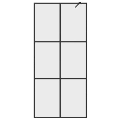 Walk-in Shower Wall with Clear ESG Glass 90x195 cm Black