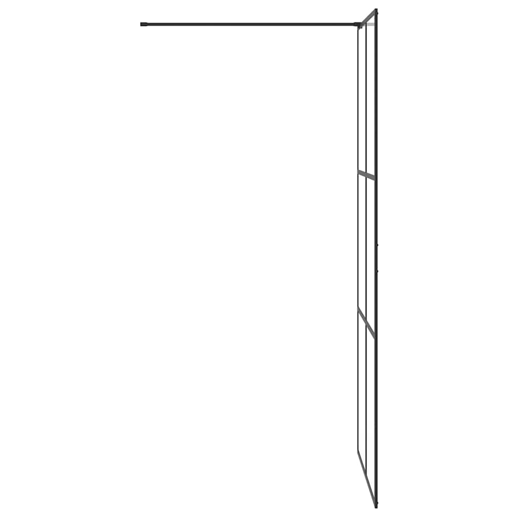 Walk-in Shower Wall with Clear ESG Glass 90x195 cm Black
