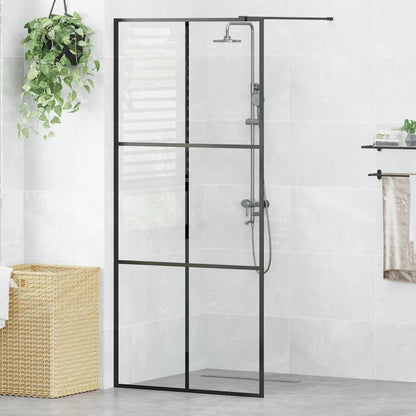 Walk-in Shower Wall with Clear ESG Glass 90x195 cm Black