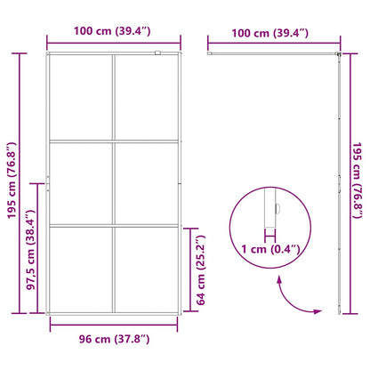 Walk-in Shower Wall with Clear ESG Glass 100x195 cm Black