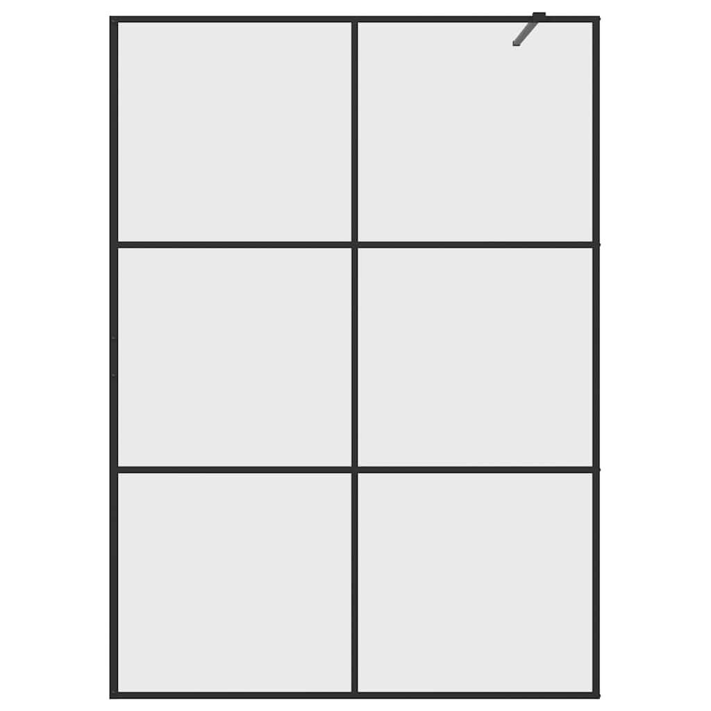 Walk-in Shower Wall with Clear ESG Glass 140x195 cm Black