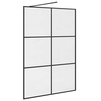 Walk-in Shower Wall with Clear ESG Glass 140x195 cm Black