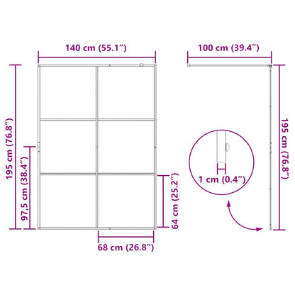 Walk-in Shower Wall with Clear ESG Glass 140x195 cm Black