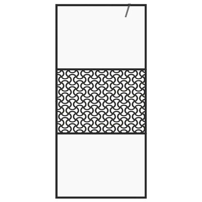 Walk-in Shower Wall with Clear ESG Glass 80x195 cm Black