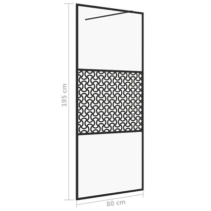 Walk-in Shower Wall with Clear ESG Glass 80x195 cm Black