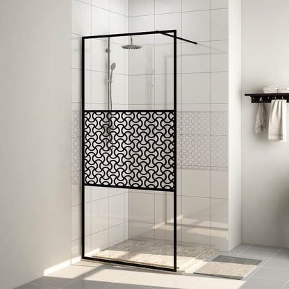 Walk-in Shower Wall with Clear ESG Glass 80x195 cm Black