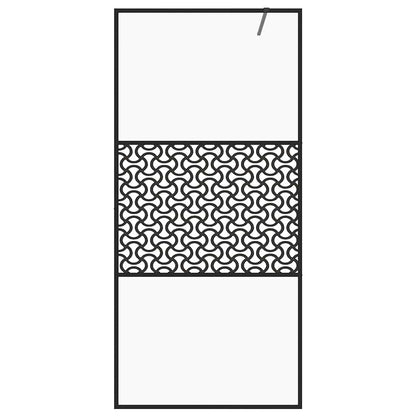Walk-in Shower Wall with Clear ESG Glass 100x195 cm Black