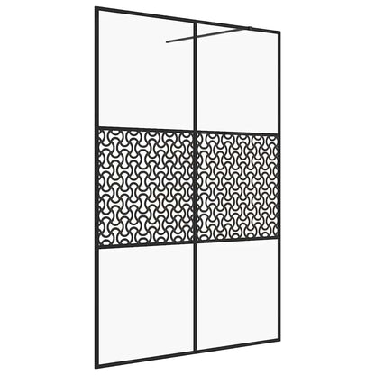 Walk-in Shower Wall with Clear ESG Glass 140x195 cm Black