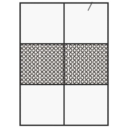 Walk-in Shower Wall with Clear ESG Glass 140x195 cm Black