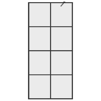 Walk-in Shower Wall with Clear ESG Glass 90x195 cm Black