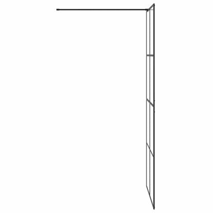 Walk-in Shower Wall with Clear ESG Glass 90x195 cm Black