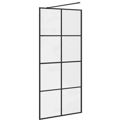 Walk-in Shower Wall with Clear ESG Glass 90x195 cm Black