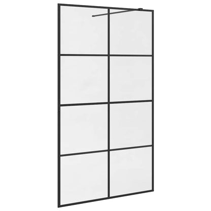 Walk-in Shower Wall with Clear ESG Glass 115x195 cm Black